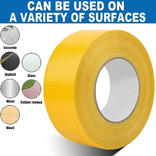 PLAYGOGYM Pickleball Court Line Tape, 328FT, 2in Wide, Outdoor Temporary Court Marking Kit (Yellow)
