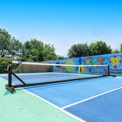 Vermont 360° Freestanding Pickleball Posts [IFP Regulation] – Ultra-Durable, Lightweight & Portable Aluminium Pickleball Paddle Tennis Net Sets (Pickleball Net and Posts, Black, with Weights)