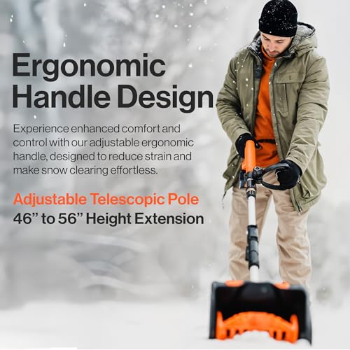 SuperHandy Cordless Snow Shovel, 20V 4Ah Electric Snow Thrower - Lightweight, 10"x5" Clearing Path, 25 ft Throwing Distance, 300 lbs/Min Snow Capacity (2024)
