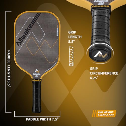 Pickleball Paddles, 3K Titanium Hybrid Carbon Fiber Pickleball Paddles Set, USAPA Approved Elite Control & Power Pickleball Paddle with 16mm Honeycomb Core, Ergo Sweatproof Grip & 360° Edge Protector