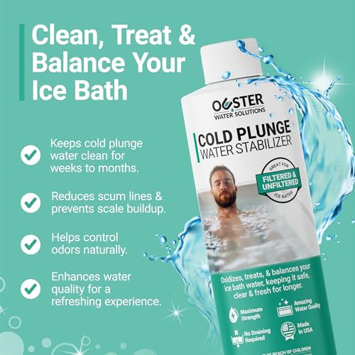 Bio Ouster Cold Plunge Water Stabilizer - Naturally Oxidizes, Treats, Balances Ice Bath Water - Cold Plunge Water Treatment for Clean, Clear & Fresh Water - Made in USA (16oz)