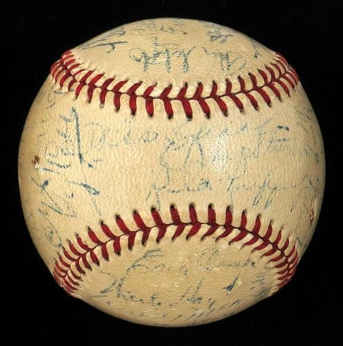 Babe Ruth Ty Cobb Cy Young Jimmie Foxx Tris Speaker 34 Sigs Signed Baseball JSA - Autographed Baseballs