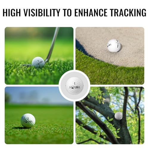 Honma 2024 D1 Distance Golf Balls,Extra Soft Feel with Long Distance,High Speed Core with Low Spin Design,Low Compression Golfballs Perfect for Men,Women Beginners,White,1 Dozen