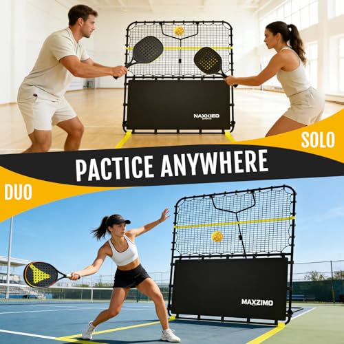 NaxKizo 7x7 FT Pickleball Rebound Net, Pickleball Net for Dinks Volleys Hits Training, Freely Adjustable Angle Various Ball Practice Rebounder for Outdoor Indoor