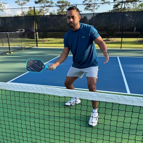 SVICX Pickleball Paddle,Professional Carbon Fiber Pickleball Paddles-Aramid Fiber Surface,Superior Control,Strong Power and Forceful Spin,USAPA Approved (Aramid+Carbon Fiber (Teal Green))