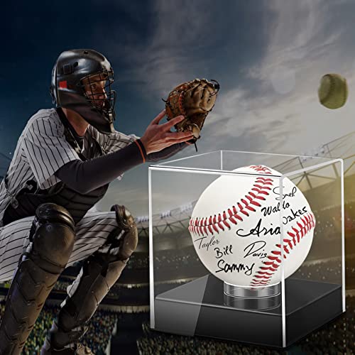 Baseball Display Case, UV Protected Acrylic Cube, Clear Case for Memorabilia and Autographed Balls (1 PC)