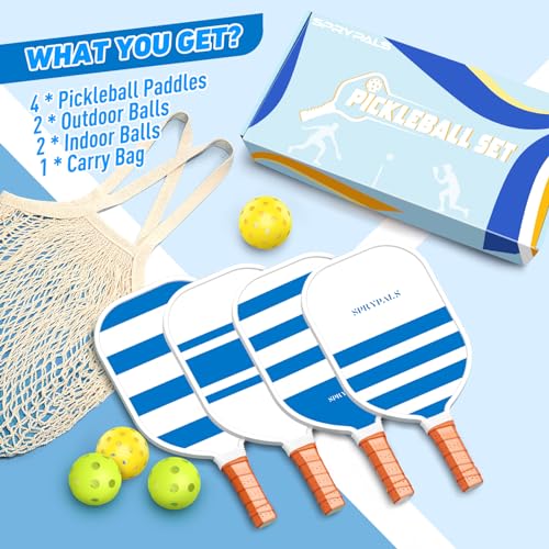 Pickleball Paddles,USAPA Approved Pickleball Paddles Set Premium Pickleball Paddle, 4 Pickleball Balls & 1 Carry Bag Gifts for Women Men Beginners to Pros Players