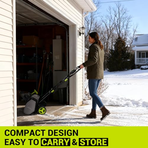 Electric Snow Shovel, 12-Amp Snow Blower 17" Wide & 6" Deep Clearing, Throws Snow 20 FT, Corded Snow Shovel Removal Tool with Adjustable Chute for Driveways, Sidewalks, Patios, Winter Storm Removal