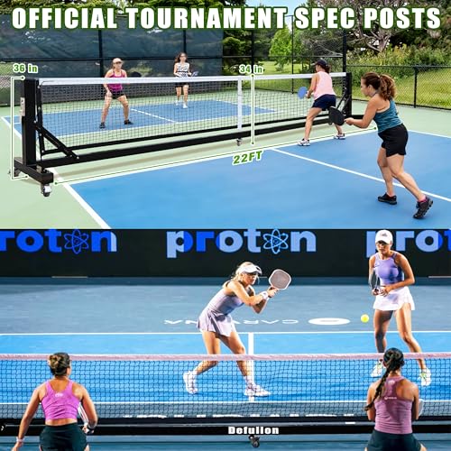 Defulion Heavy Duty Portable Pickleball Net- Rust-Proof Aluminum Frame,Quick Setup for Indoor/Outdoor Backyard Park Games,22ft Tournament-Grade,USAPA Compliant Net.