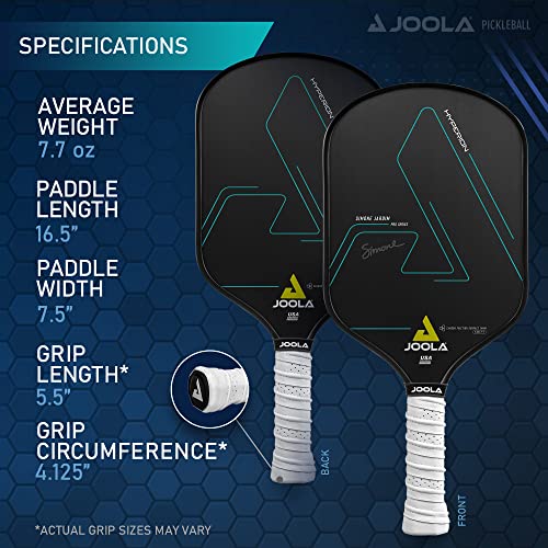 JOOLA Simone Jardim Hyperion CFS Swift Pickleball Paddle - USAPA Approved for Tournament Play - 14mm Carbon Fiber Pickle Ball Racket - Maximum Speed with High Grit & Spin
