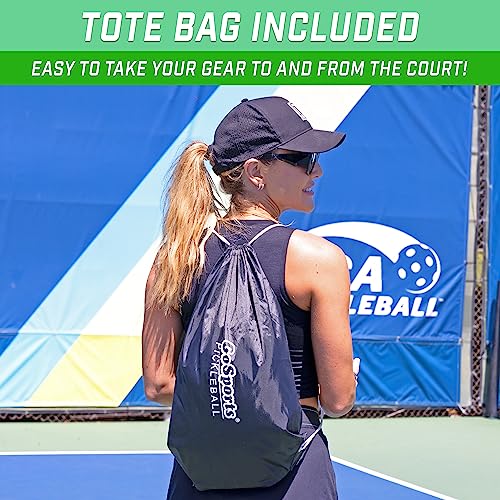 GoSports Pickleball Set with 4 Paddles, 4 Regulation Pickleballs and Carry Case - Yellow