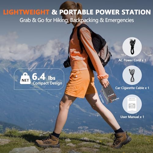 ALLWEI Portable Power Station 300W (Peak 600W) Upgraded, 256Wh LiFePO4 Battery Bank Solar-Generator with 6 Output Ports, Backup Power Supply for Camping Travel Blackout Home Use (Solar Panel Optional)