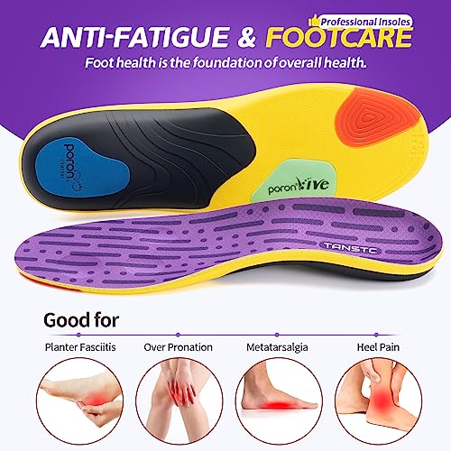 TANSTC Insoles for Women Plantar Fasciitis Insoles Arch Support Shoe Insoles Men Orthotics Flat Feet Pain Relief Professional Sport Insoles Shock Absorption Work Boot Shoe Insoles,XS