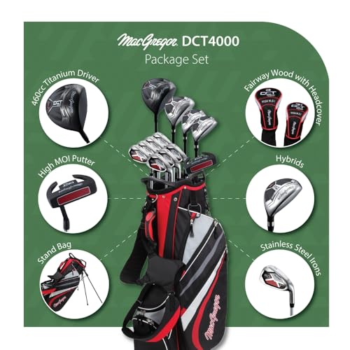 MacGregor Golf DCT4000 Golf Clubs Set with Bag (Graphite/Steel, 16 Pieces / 12 Clubs, Stiff, Right)