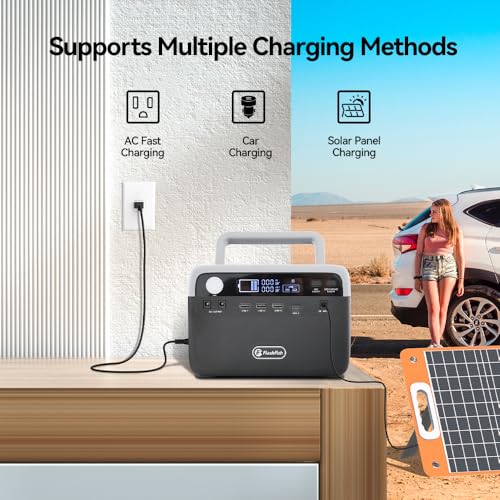 FF Flashfish Portable Power Station, 230Wh LiFePO4 Battery Pack, Solar Generator With 300W AC Output(Peak 600W), Backup Power Emergency Power Supply For Home, Camping, CPAP