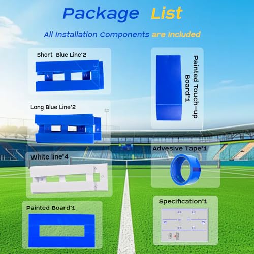 Reusable Pickball Court Stencil Kit – 44x20 ft Full-Size Stencil, Durable Plastic Court Liner for Concrete, Easy Setup with Complete Accessories (Not Paperboard)