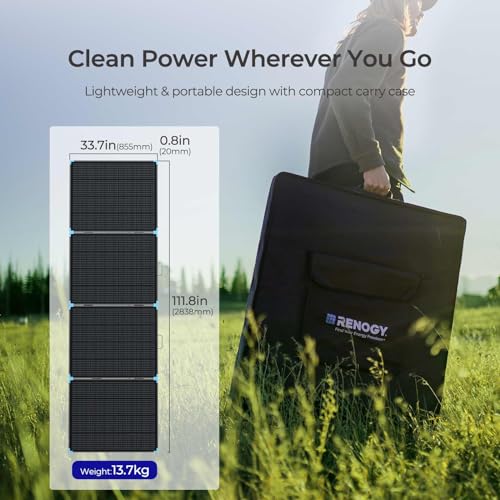 Renogy 400W Portable Solar Panel Suitcase, 23% High Efficiency Foldable Solar Charger for Power Station, Durable for Decades, with Sturdy Kickstands, IP67 Waterproof for RV Camping Off-Grid Blackouts