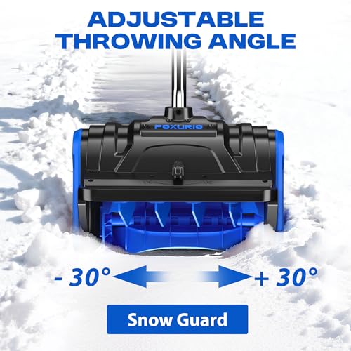POXURIO 2 * 40V Electric Cordless Snow Shovel, 13 Inch Brushless Electric Snow Blower with 2×4.0Ah Batteries & Fast Charger, 13" Width, 6" Depth, 25FT Throw Distance Snow Shovel for Driveway, Patio