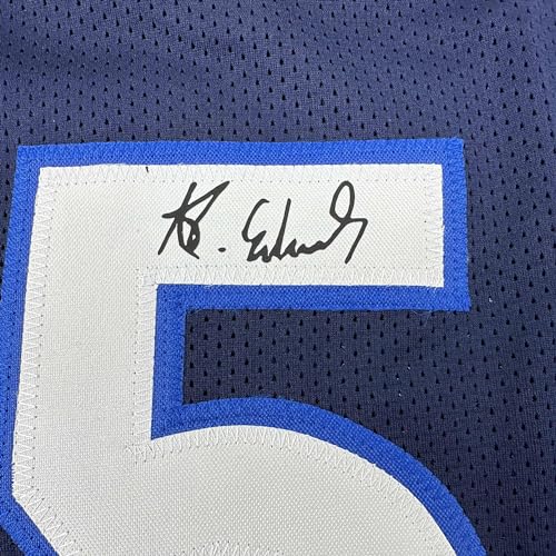 Facsimile Autographed Anthony Edwards Minnesota Blue Reprint Laser Auto Basketball Jersey Size Men's XL