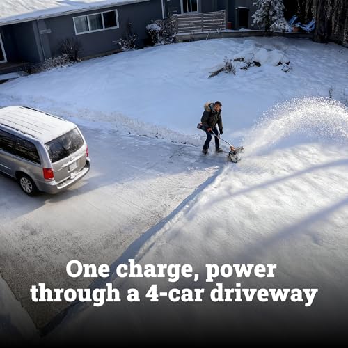 WORX Nitro 40V 12'' Cordless Snow Shovel, Electric Snow Thrower for 4-Car Driveway, Snow Removal with Brushless Motor & 2 Speed Control, 2 × 4.0 Ah Batteries and Charger Included, WG460
