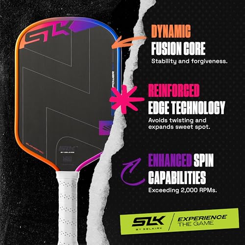 Selkirk Sport SLK ERA Power Pickleball Paddle | Carbon Fiber & Fiberglass Hybrid Face for Power, Spin & Control | Dynamic Fusion Core | Professional Pickleball Paddles | Widebody Sunset
