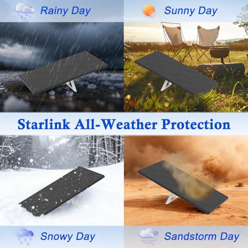 Starlink Gen 3 Protective Case, Starlink Standard Gen 3 Cover Case, Shockproof Silicone Protector Cover for Standard Satellite Dish, Waterproof, Impact Resistant to Rocks/Hail, Black