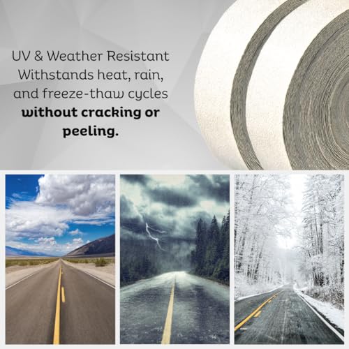 Polymer Pickleball Court Tape, Reflective White Line Marking Tape for Asphalt & Concrete, High Tack, Waterproof, No Residue Removal, Anti-Slip Sports Court Tape, 2" x 150' Roll