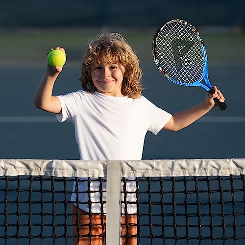 AMA SPORT Kids Tennis Racket for Junior Toddlers Starter Kit 17-25" for Girl Pink and Boy Blue with 420D Nylon Shoulder Strap Bag, Graffiti Blue 17"