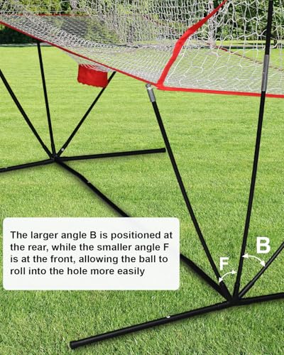 Portable Tennis & Baseball Ball Recovery System Net, 6 x 7ft Portable Polyester Mesh and Fiberglass Frame, Collapsible Pickleball Trainer for Indoor/Outdoor
