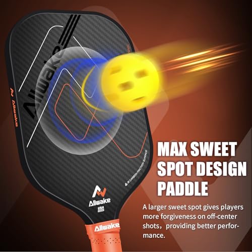 Pickleball Paddles, USAPA Approved, 3k Friction Surface Carbon Fiber Pickleball Paddle, Durable &Lightweight Pickleball Rackets for Adults