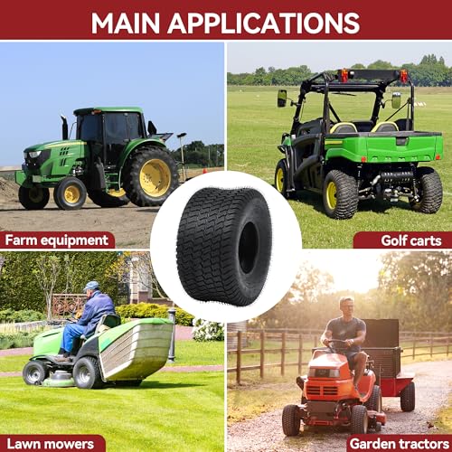 YITAMOTOR 20x10.00-8 Lawn Mower Tires (Set of 2), 4 Ply Tubeless Tractor Turf Tire, 20x10.00x8 Lawnmower Tires Fits Most Lawn & Garden Vehicle, 1190LBS Capacity