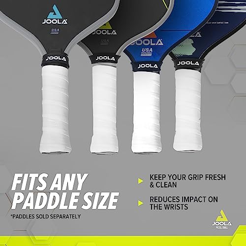 JOOLA Pickleball Overgrip - Tacky Feel Premium Synthetic Overgrips - Set of 4 - Pickleball Grip Tape for Any Brand Racket - Anti Slip Pickleball Tape Fits Elongated, Standard & Skinny Handles - White