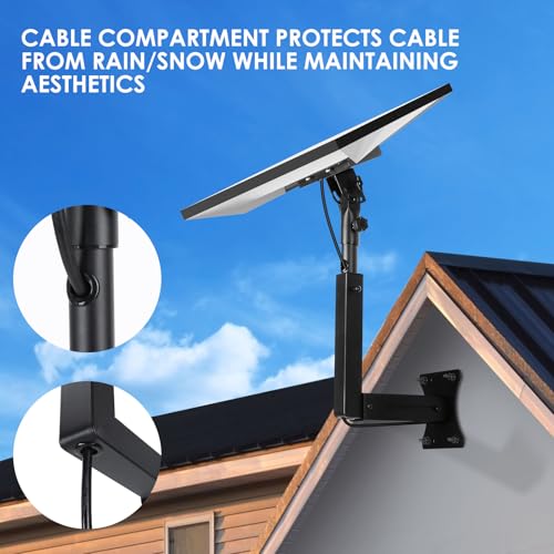 Bloazzup Starlink Mount, Adjustable Starlink Wall Mount Gen 3 with Telescoping Support Arm, Rustproof, Weatherproof for Concrete Walls and Wood Walls, Easy Installation Black