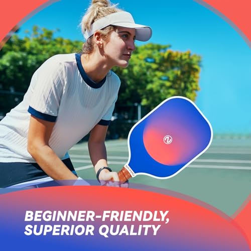 Niupipo Pickleball Paddles - Carbon Fiber Pickleball Paddle Set of 2 with Advanced Friction Coating Paddle Face & Enhanced Sweet Spot, Comes with 4 Balls, 2 Overgrips & a Pro Carry Bag