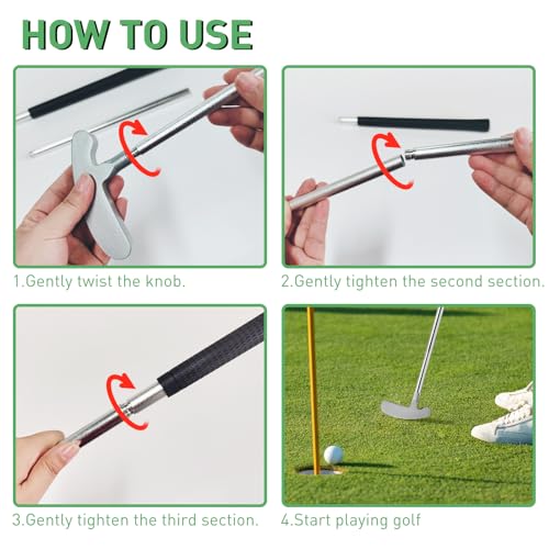 QPPKI Golf Putter - 33" Two-Way Putter for Left/Right Hand, with Practice Balls, Golf Combo Set for Men's Women's Kids, Indoor Outdoor Use