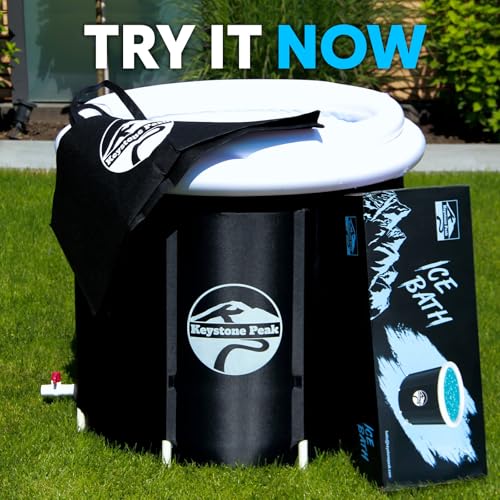 Keystone Peak Cold Plunge Tub – Portable Ice Bath Tub for Athletes & Adults – Inflatable Bathtub for Cold Water Therapy, Sports Recovery & Wellness – Outdoor & Indoor Use – 5-Year Assurance