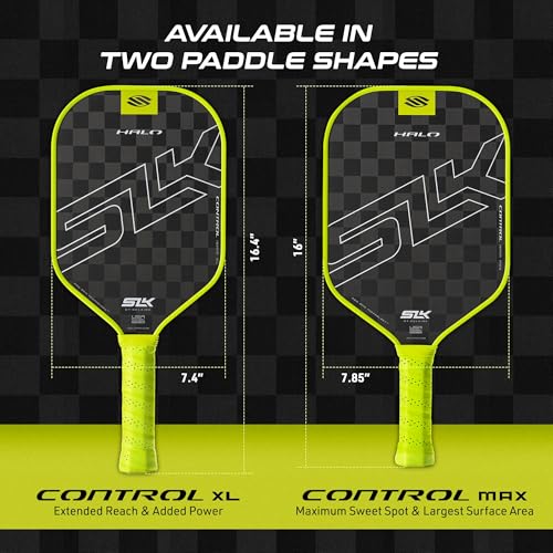 Selkirk Sport SLK Halo Control XL Pickleball Paddle | Carbon Fiber Pickleball Paddles with a Rev-Core Power Polymer Core | Designed for Ultimate Spin & Power | Green