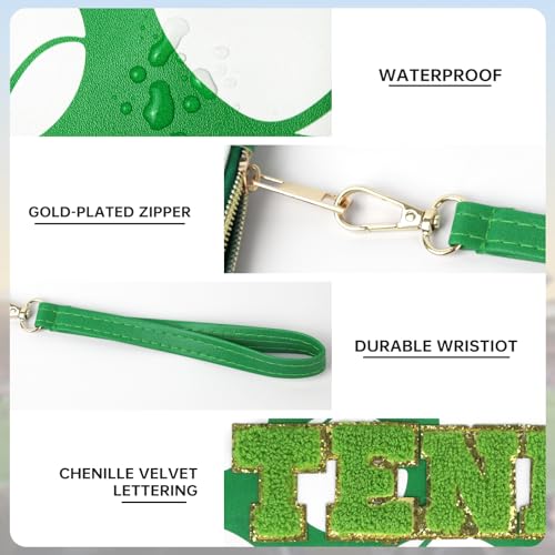 PPeen Tennis Gifts Tennis Bags Accessories for Women Makeup Cosmetic Bags Chenille Letter Clear Zipper Toiletry Pouch