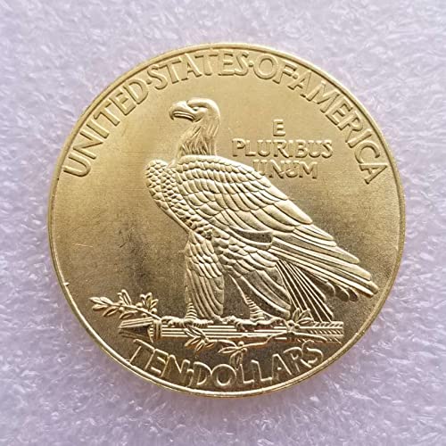 MarshLing Antique Liberty Indian Head Ten-Dollars Coin - Rare Coins Coins for Collectors Uncirculated Morgan Silver Dollars (Gold)
