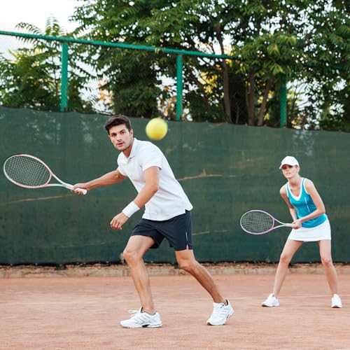 OGEENIER 27" Tennis Racket Set for Adults, Pre-Strung Tennis Racquets for Beginners, 2-Player Recreational Tennis Set with 3 Balls, 2 Vibration Dampers, 2 Grips, 1 Carrying Bag