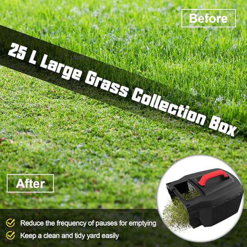 Toolsempire Electric Lawn Mower, 13" Corded Lawnmower with 10 Amp Copper Motor, 6.6-Gallon Grass Collection Box & 3-Position Heights, Push Lawn Mower Electric De-Thatcher for Garden & Farmyard (Red)