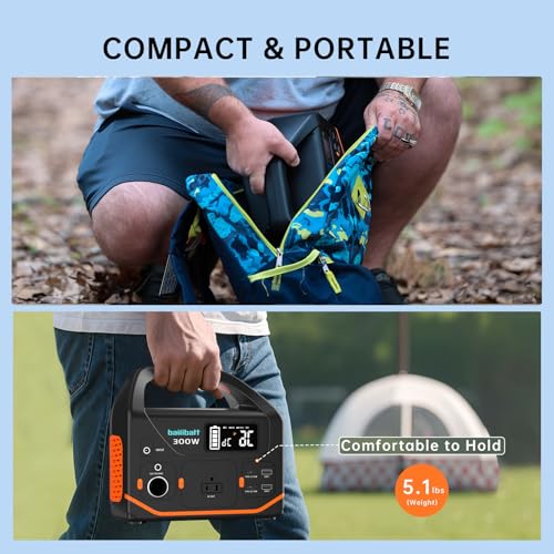 Portable Power Station, 266wh Power Generator 300W Lithium Battery, Power Station for Camping, Home Use, Outdoor, Emergency Backup With 110V Pure Sine Wave AC Outlet