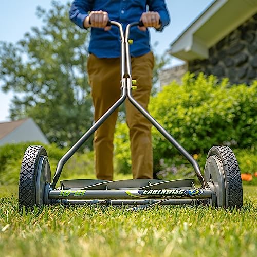 Earthwise 1715-16EW 16-Inch 7-Blade Push Reel Lawn Mower, Grey