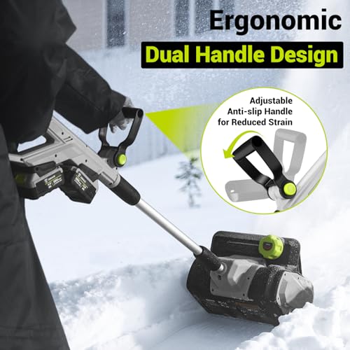 40V Cordless Electric Snow Shovel, 14 Inch Battery Powered Snow Blower with 4.0Ah Battery & 1000W Brushless Motor, 21FT Throw Distance for Driveway, Patio, Sidewalk Snow Removal