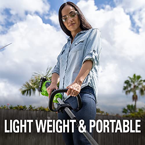 Greenworks 48V (24V x 2) 15" String Trimmer, (2) 2Ah Batteries and 4A Dual Port Charger Included