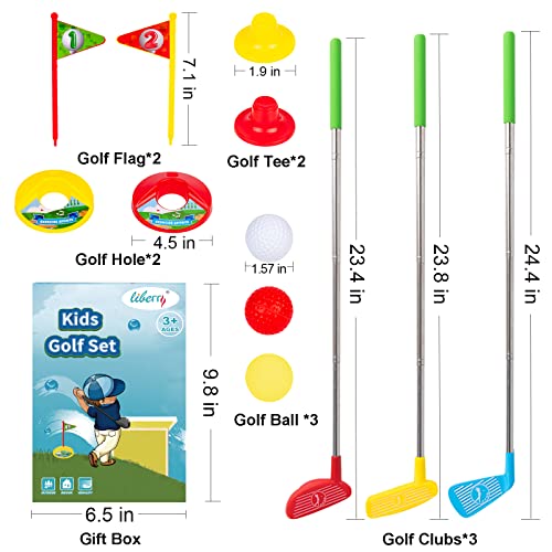 Liberry Toddler Golf Set, Retractable Toy Golf Clubs for Kids Ages 2 3 4 5, Indoor and Outdoor Sports Games Birthday Gift for Boys Girls