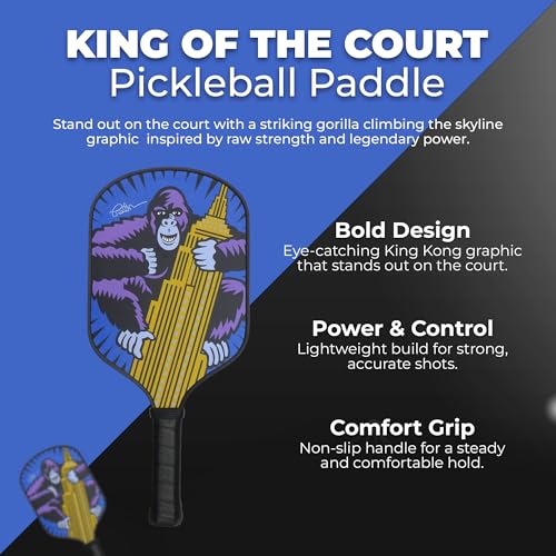 Pop Art Paddles Carbon Fiber Pickleball Paddles - Cushion Grip Pickleball Paddle Grip - Lightweight Pickleball Paddles - Ideal Gift for Men & Women