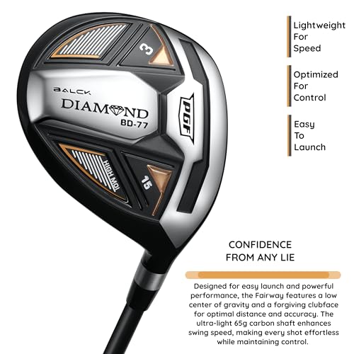 PGF Labs Men's Black Diamond BD-77 Complete Golf Club Package Set [14-Pieces][Flex: Regular] [Hand: Right] [Length: Standard]