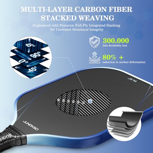 Pickleball Paddles Set of 2 - Graphite Carbon Fiber Pickle Ball Paddle Composite -USAPA Approved Pro Pickle Racket -14mm Lightweight PP Honeycomb Core -Men's and Women's Outdoor Game Gift Set/Blue