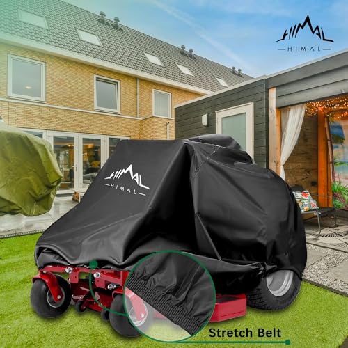 Himal Outdoors Zero Turn Mower Cover, Heavy Duty 600D Polyester Oxford, UV Protection Universal Fit with Drawstring & Cover Storage Bag, Mower Protector for Decks Up to 60"